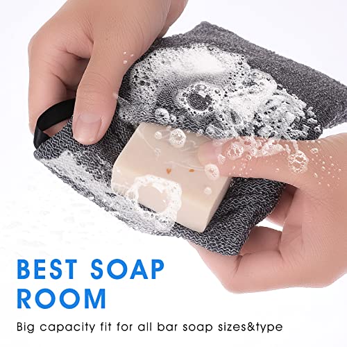 אם 6 חבילה סבון כיס סבון פילינג תיק שומר פאוץ יד רשת ארוג גוף קצף מקרצף סבון תיק ספוג פילינג לנשים גברים אמבטיה