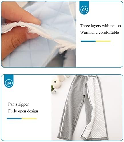 בריחת טיפול מכנסיים הודעה ניתוח מדמיע מכנסיים מרותקים למיטה בגדי צמר מרופד כפול רוכסן לקשישים