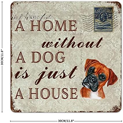 לוח כלב מתכת מצחיק לוחית בית בלי כלב הוא רק מתאגרף בית כלב חיות מחמד שלט מתכת הדפסת מתכת כפרי מחמד כלב