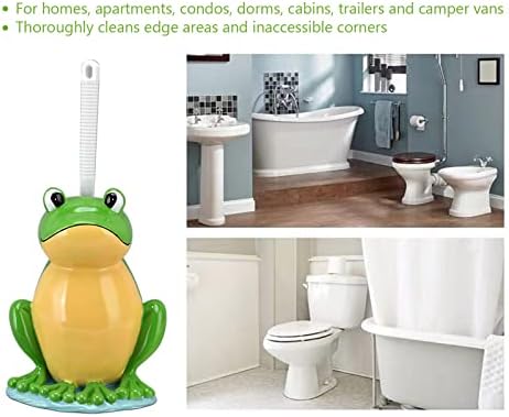 מברשת אסלה של רסטוקקי, צורת צפרדע בסיס ניקוי אמבטיה מברשת שירותים לבית, דירה, מעונות