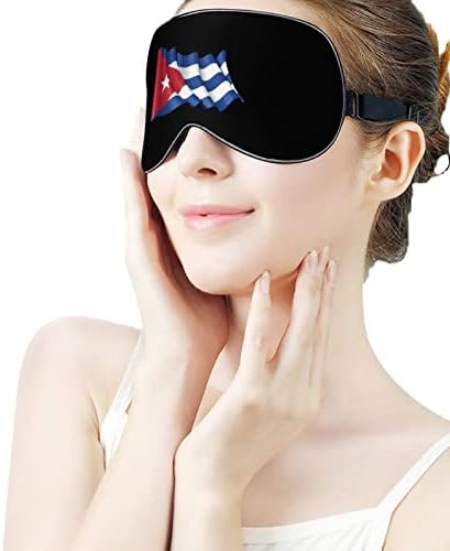 מסכת עיניים דגל קובה עם רצועה מתכווננת לגברים ונשים לילה שינה מנמנם