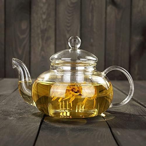 קומקום קומקום של Rakute עם סיר תה עמיד לחום, סיר תה, כוס תה מעשי כוס כוס זכוכית עם תה תה צמחים עלה קומקום קפה