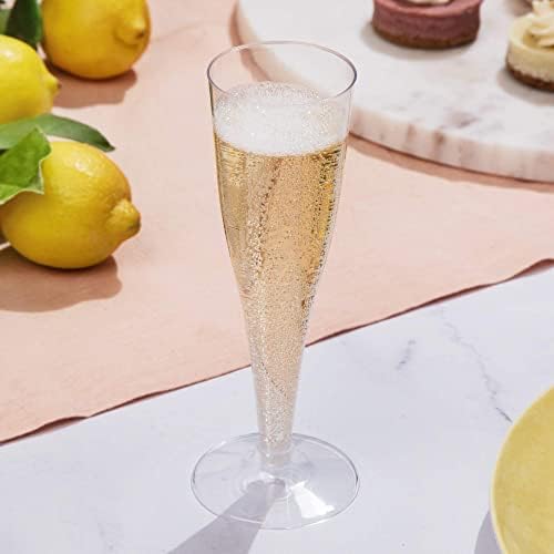 100 פלסטיק שמפניה חלילי חד פעמי / ברור פלסטיק שמפניה משקפיים למסיבות / פלסטיק קליית משקפיים / מימוזה משקפיים /