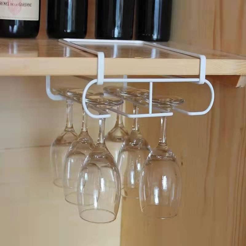 גביע yfqhdd מתלה אחסון הפוך מתלה זכוכית יין מתלה מתלה ברזל זכוכית שמפניה תחת ארון