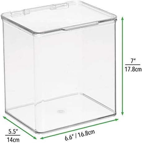 עיצוב קופסא פלסטיק הניתנת לגיבוב קופסת מיכל לאחסון מזון עם מכסה צירים - למטבח, מזווה, ארון, מקרר / מקפיא-קופסת