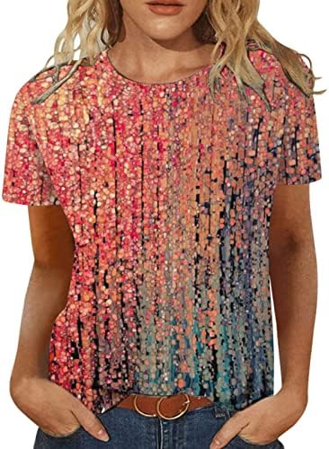 בנות קצר שרוול בגדי טרנדי צוות צוואר כותנה גרפי כושר רופף למעלה חולצת טי סתיו קיץ מזדמן חולצת