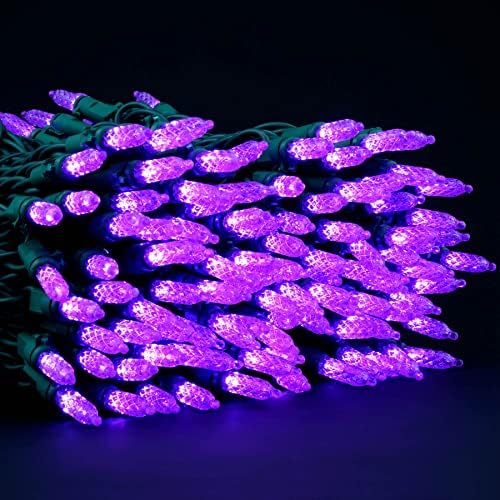 יולי -ים סגול LED אורות חג מולד אורות 200 ספירה, 2 גדילים 33 רגל 100 LED ul ul מוסמך מסחרי כיתה ירוקה מיתרים