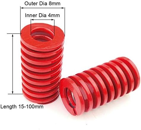 Nianxinn 1 pcs אדום דחיסת עומס בינונית קפיץ קוטר חיצוני 20 ממ בקוטר פנימי 10 ממ טעינה אורך קפיץ אורך