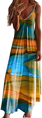 שמלת MIDI עם נשים חריצות שמלת אופנה קיץ ללא שרוולים הדפסה מזדמנת שמלות נשים אלגנטיות