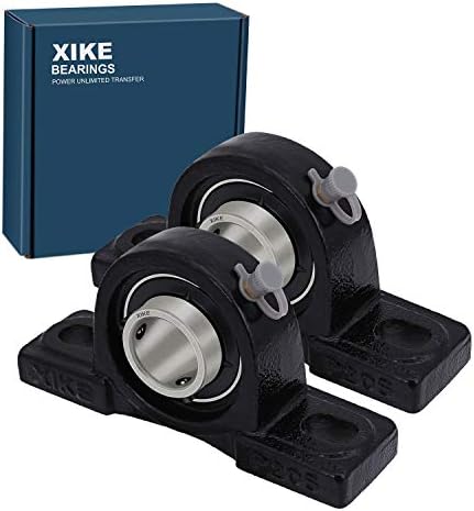 XIKE 2 PCS UCP205-14 מיסבי בלוק כרית מזהה 7/8 , סוגי עומס כבד בסיס מוצק ויישור עצמי, בלוק כרית ברזל יצוק/מיסבים