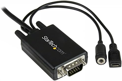 Startech.com 6 ft 2m מיני תצוגה Displayport to VGA מתאם כבל עם AUDIO - MINI DP לממיר VGA - 1920x1200