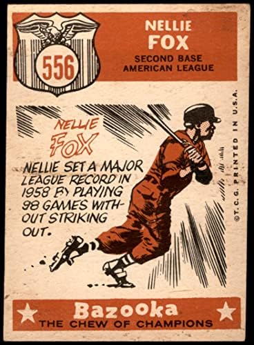 1959 Topps 556 All-Star Nellie Fox Chicago White Sox Vg White Sox