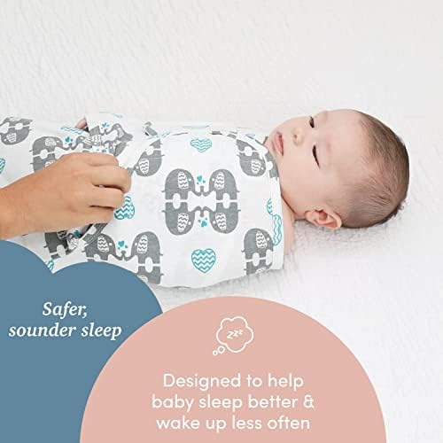 Sleepbaby zippy swaddle - שמיכות חוטף לתינוקות כותנה - שקי שינה עם רוכסן תחתון נוח - elovephant