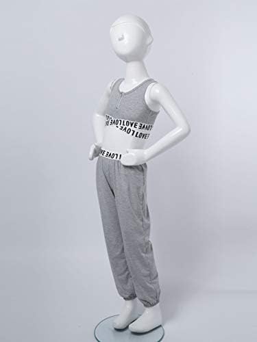 Mufeng ילדים בנות 2 יוגה יוגה ריקוד תלבושת ספורט תלבושת התעמלות אימון אימון חליפות יבול עם מכנסיים שנקבעו בגדי