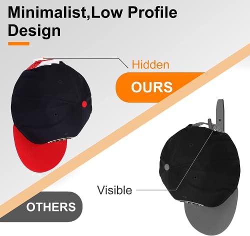 דבק כובע ווי קיר מינימליסטי כובע מתלה עיצוב / לא קידוח / חזק להחזיק קאובוי כובע קולב כדי תצוגת