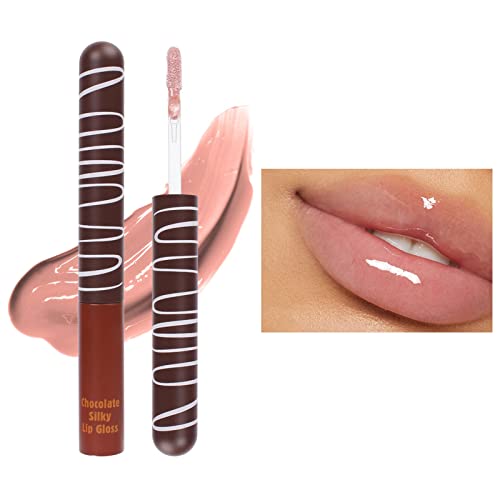 ליפ בר גלוס שוקולד זיגוג שפתיים לחות לחות לאורך זמן לחות לא דביק עירום מים אור איפור אפקט נשי 5.5