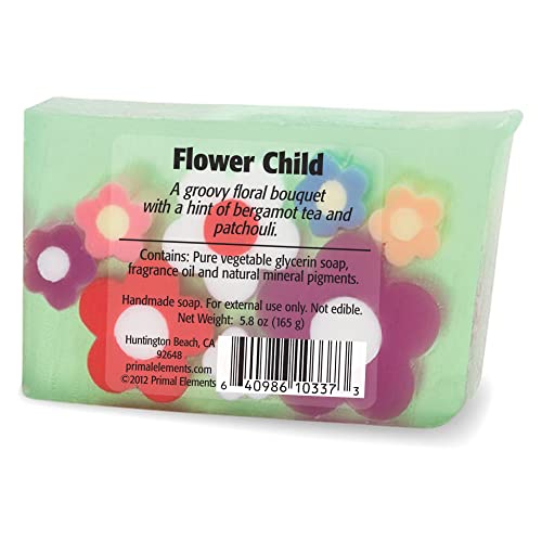 אלמנטים ראשוניים עטוף בר סבון, 6 אונקיה, פרח