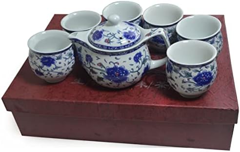 ערכת תה חרסינה מפורצלן 1 קומקום טה 6 כוסות תה, סיר קפה קומקום מתנות קרמיקה עיצוב שולחן