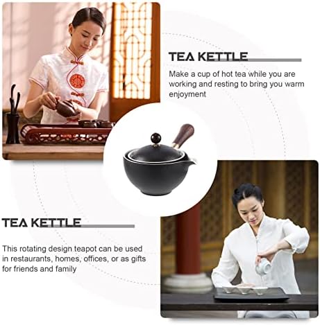 Hemoton Ceramic Ceramic Teakot Maker Maker Maker עם ידית צד קונגפו סיר תה 360 סיבוב תה תה תה תה תה תה קומקום מים