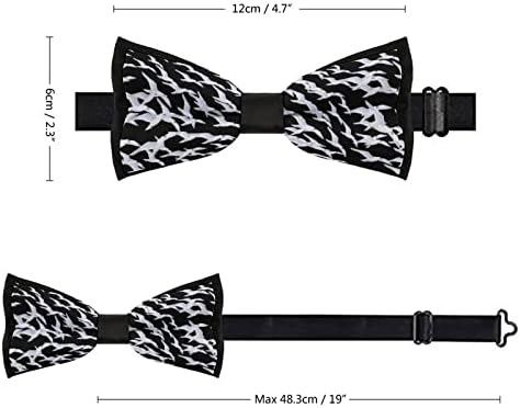 שחפים של Weedkeycat עניבה מצחיקה עניבה מקושרת לפני קשת פרפר מתכווננת מודפסת לגברים