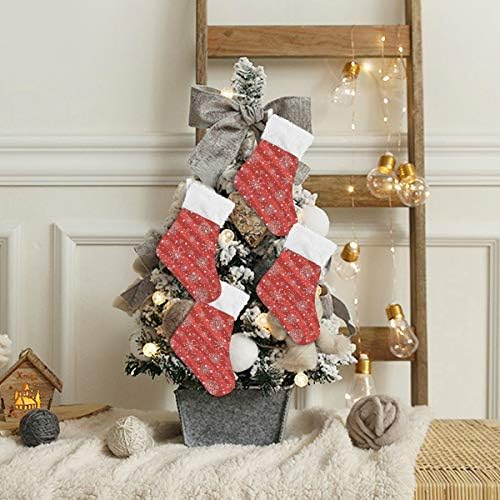 גרבי חג המולד של Alaza דפוס פתיתי שלג קלאסיות קלאסיות קישוטי גרב קטנים מותאמים אישית לעיצוב המסיבות