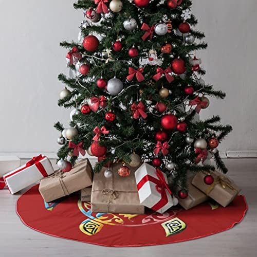 חצאית עץ חג המולד של צב צבעוני מחצלת עץ חג המולד רכה קישוט חג המולד לחג המולד למסיבת חג 30 x30