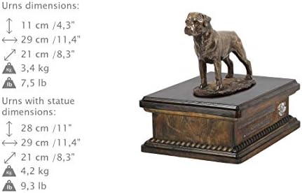 רוטווילר, כד עבור כלב אפר זיכרון עם פסל, לחיות מחמד של שם וציטוט-ארטדוג אישית