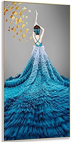 5 ד יהלומי ציור ערכות למבוגרים גדול גודל אישה בכחול שמלת אבני חן רקמת קיר תמונות אמנות סט 53. 1 * 23.6 אינץ