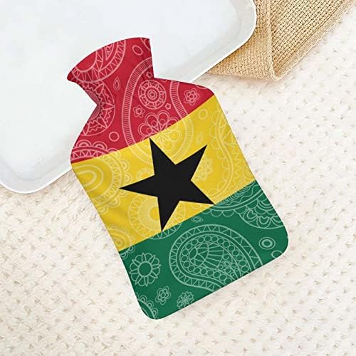גאנה פייזלי דגל חם מים בקבוק 1000 מ ל עם רך כיסוי נשלף חם קר חבילה מים הזרקת תיק עבור יד רגליים חם מיטה חם