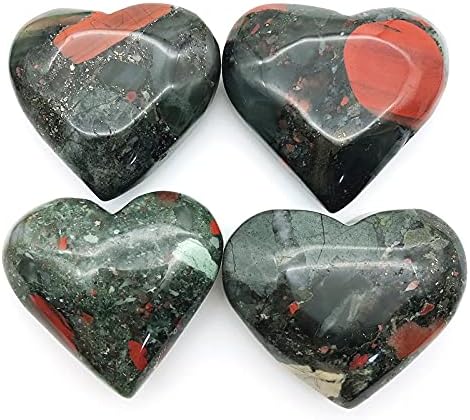 Heeqing AE216 1 PC טבעי גדול אפריקני אבן בדם לב גביש לב גביש מתנה ריפוי אבנים טבעיות מלוטשות ומינרלים קריסטל
