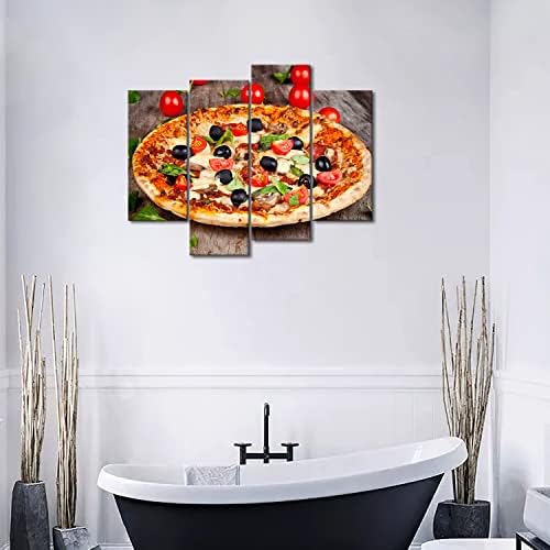 ראשון קיר אמנות-פיצה עם עגבניות ועלים קיר אמנות ציור התמונה הדפסה על בד מזון תמונות עבור בית תפאורה