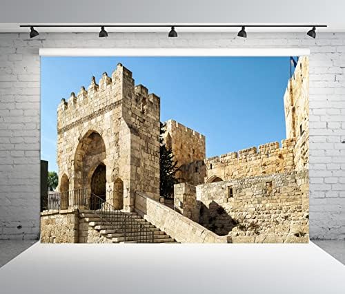 Beleco 20x10ft בד ירושלים מגדל דוד תפאורה מבצר מצודה עתיק דיוויד מגדל מבני קיר אבן עתיקים ירושלים העיר העתיקה רקע