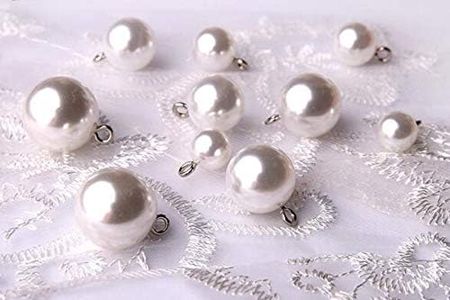 כפתורי פנינה קטנים של 20 יח 'כפתורי כלה עגולים עגולים עגולים כפתורי קריסטל ריינסטון לתפירה לחתונה