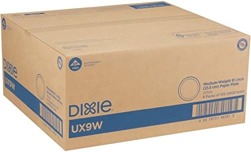 דיקסי UX9WS מסלולי גודל חכם צלחת נייר, קוטר 8.5