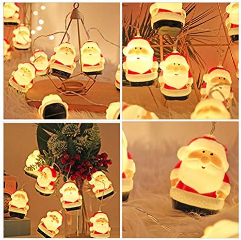 PartyKindom 1pc Santa Claus צורת מיתרים אורות מנורות חג המולד אורות חיצוניים קישוטי חג המולד