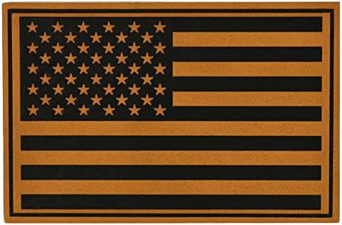 עור אמריקאי דגל אמריקאי שיזוף/חום טקטי טקטי צבאי - גודל 2 x 3 - אטב/גיבוי של וו ולולאה - אביזר לבגדים,