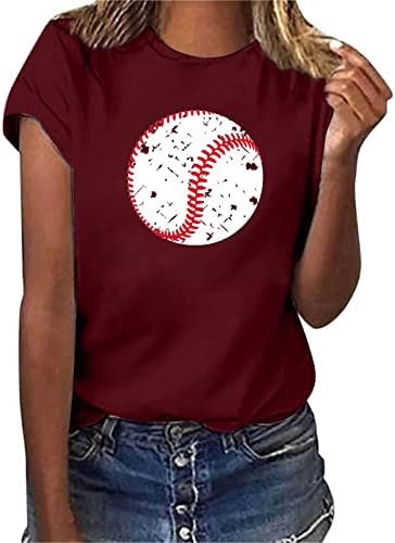 חולצת דחיסה נשים נשים בייסבול מזדמן הדפסת שרוולים קצרים