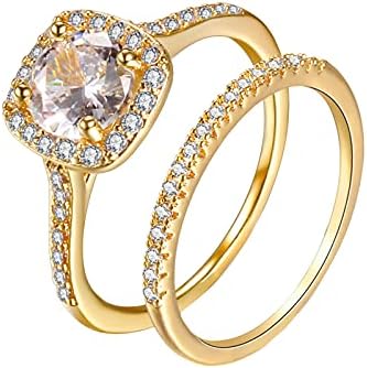 2023 69 חלקים חדשים בגודל שני טבעות זהב תכשיטים ריינסטון טבעת לבנה טבעות חתונה טבעות מחזיקות טבעות יחד