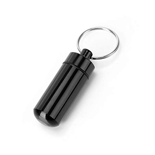 גלולת תיבת מפתח טבעת, צבעוני נייד עמיד למים מיני גלולות אחסון תיבת במחזיק מפתחות חירום רפואת גלולת