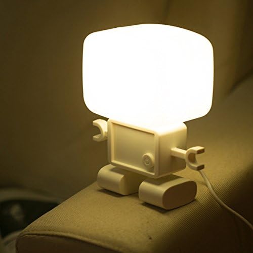 צבע לבן אינטליגנטי ברובוט בהיר אור הוביל מנורת שולחן אור קטנה של לילה על ידי חנות 24/7