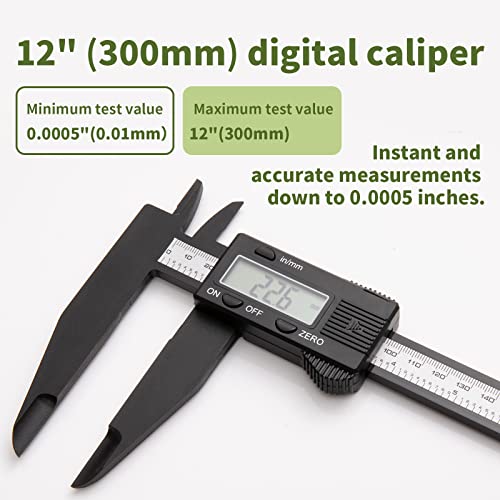 Caliper Digital Caliper 0-12 כלי מדידה, קליפר מיקרומטר עם תכונה אוטומטית, הניתן להחלפה בין סנטימטרים למילימטרים