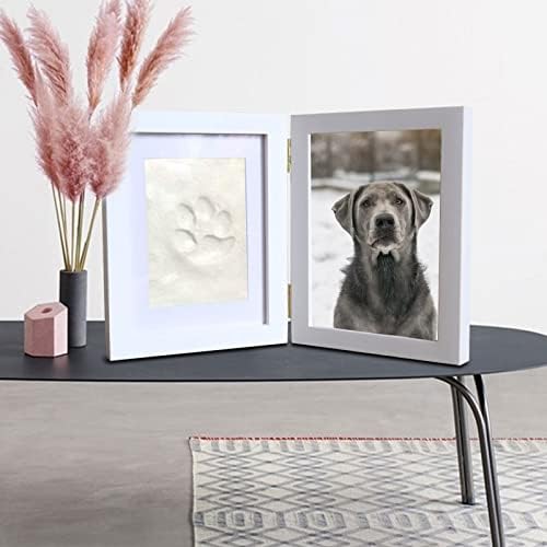 בדרה תמונה מסגרות, כלב זיכרון חימר הדפסת ערכת מזכרת עבור אוהבי חיות מחמד טביעת כף יד או טביעת רגל