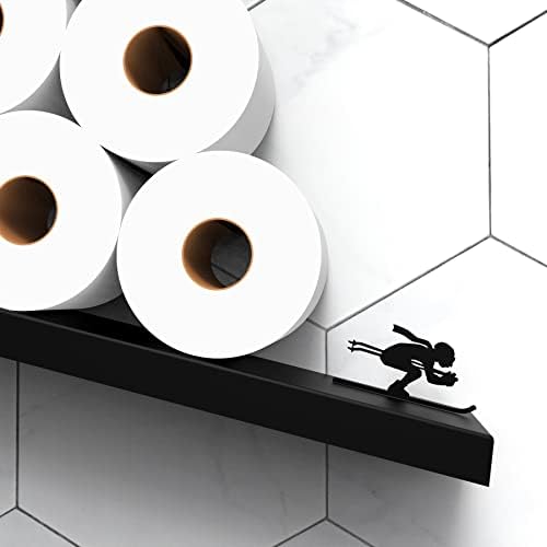מחזיק נייר טואלט - סקי מפולת - עיצוב אמבטיה - מתלה נייר טואלט מוטה - אביזרי אמבטיה - אחסון נייר טואלט שחור