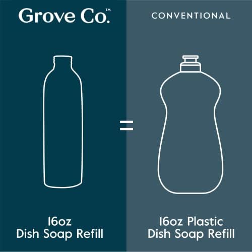גרוב קו. מילוי סבון כלים אולטימטיבי מסיר מזון ושומן תקוע של 48 שעות, ללא פלסטיק או פרבנים,