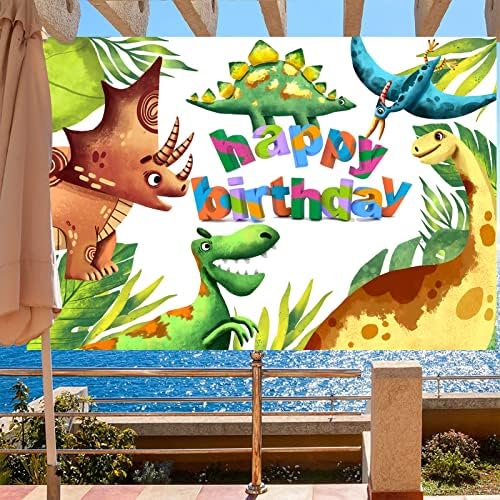 דינוזאור עולם מסיבת יום הולדת באנר דינוזאור רקע מסיבת דקור אספקת תינוק מקלחת ילדים ילדים צילום רקע