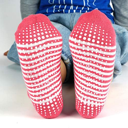 Aminson grip קרסול גרביים אתלטים חתוכים נמוכים - ילדים בנות נערות אנטי לא החלקה גרבי סליפר גרביים 6-12