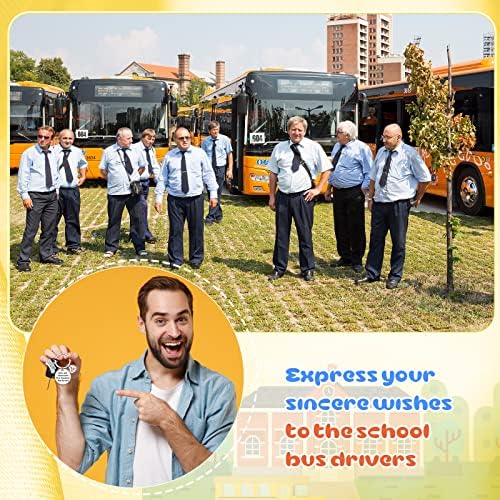 6 יחידות בית ספר אוטובוס נהג הערכה מתנות אוטובוס נהג מתנות מחזיק מפתחות בריא ושלם מפתח שרשרת אוטובוס
