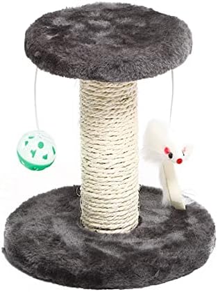 חתול גרוד עם מיטת טבע שטיח סיסל חבל שריטה הודעה עם רך קטיפה פלטפורמה למעלה, אינטראקטיבי כדור צעצועי