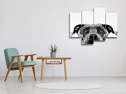 שחור ולבן פיטבול כלב סטודיו דיוקן בד קיר אמנות תליית ציורי מודרני יצירות אמנות מופשט תמונה הדפסי עיצוב הבית מתנה