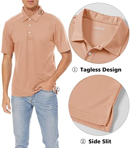 חולצות פולו לגברים של Magcomsen 3 כפתורים עבודה מזדמנים חולצות טיול יבש מהיר שרוול קצר חולצה גולף פיקה ג'רזי